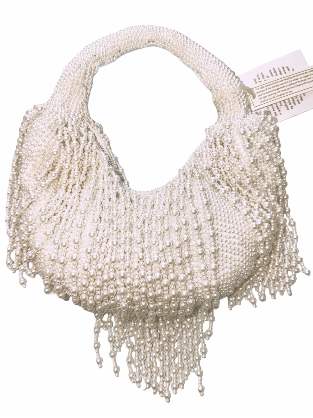 Marshalls Viral Pearl Beaded Mini Bag in White